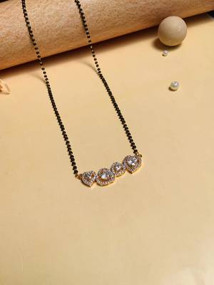 Latest gold plated american diamond mangalsutra 4
