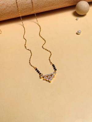 Latest gold plated american diamond mangalsutra 4
