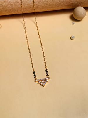 Latest gold plated american diamond mangalsutra 5