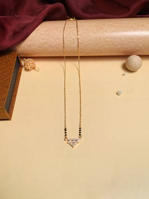 Latest gold plated american diamond mangalsutra 1
