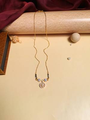Latest gold plated american diamond mangalsutra 2