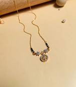 Latest gold plated american diamond mangalsutra