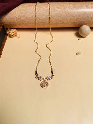 Latest gold plated american diamond mangalsutra 7