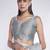 Smart And Solid Plain Ethnic Girlish Silver Colour Saree For Party Looks