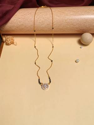 Latest gold plated american diamond mangalsutra 1