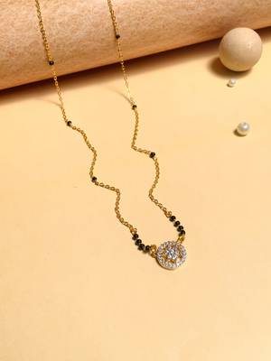 Latest gold plated american diamond mangalsutra 3