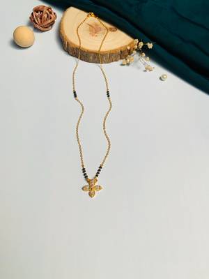 Latest gold plated american diamond mangalsutra 1