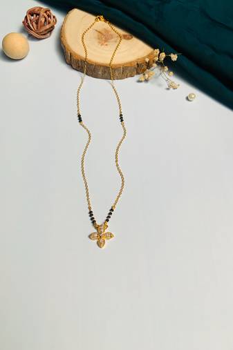Latest gold plated american diamond mangalsutra