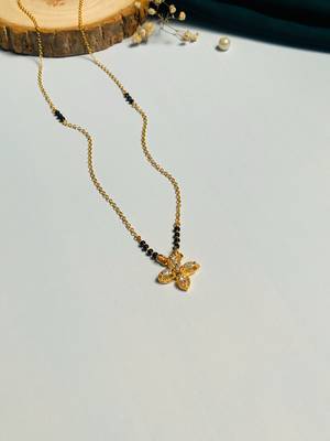 Latest gold plated american diamond mangalsutra 3