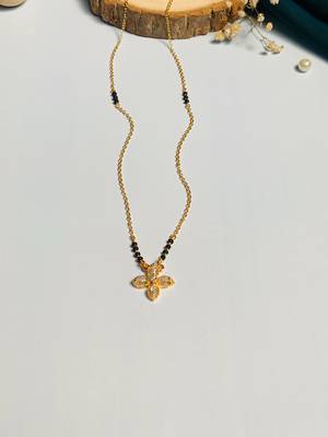 Latest gold plated american diamond mangalsutra 6