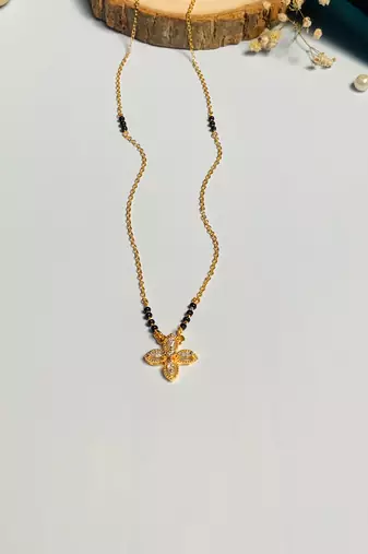 Latest gold plated american diamond mangalsutra