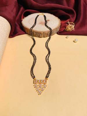 Latest gold plated american diamond mangalsutra 1