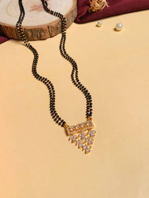 Latest gold plated american diamond mangalsutra 2