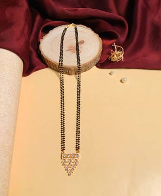 Latest gold plated american diamond mangalsutra 4