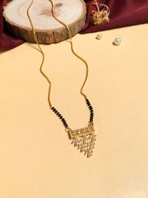 Latest gold plated american diamond mangalsutra 1