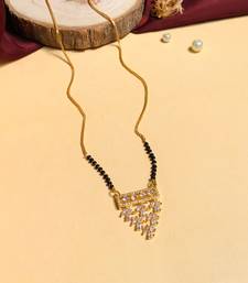 Latest gold plated american diamond mangalsutra