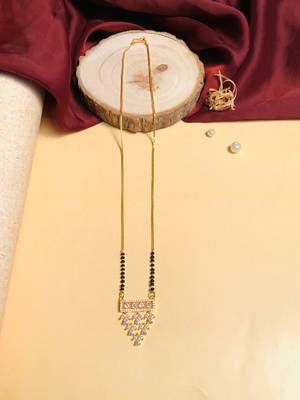 Latest gold plated american diamond mangalsutra 5