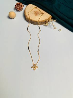 Latest gold plated american diamond mangalsutra 1