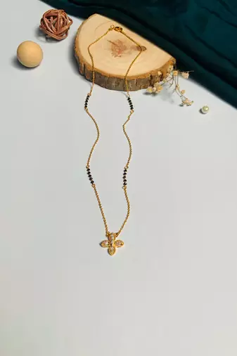 Latest gold plated american diamond mangalsutra