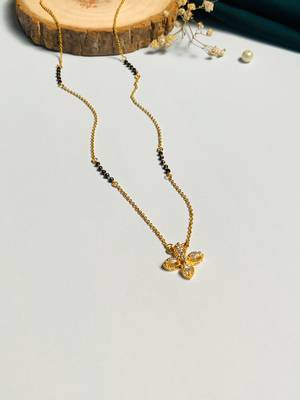 Latest gold plated american diamond mangalsutra 4