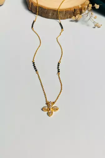 Latest gold plated american diamond mangalsutra