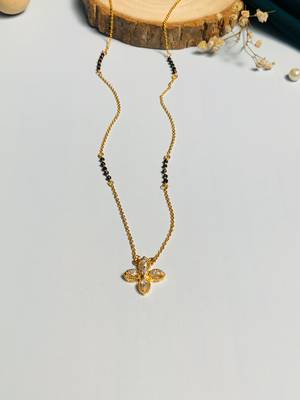 Latest gold plated american diamond mangalsutra 6