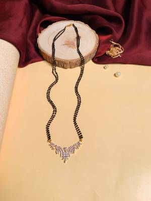 Latest gold plated american diamond mangalsutra 2