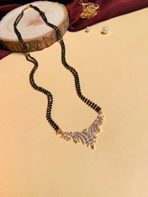 Latest gold plated american diamond mangalsutra 3