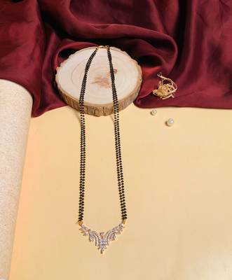 Latest gold plated american diamond mangalsutra 4