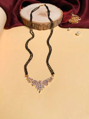 Latest gold plated american diamond mangalsutra 1