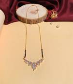 Latest gold plated american diamond mangalsutra