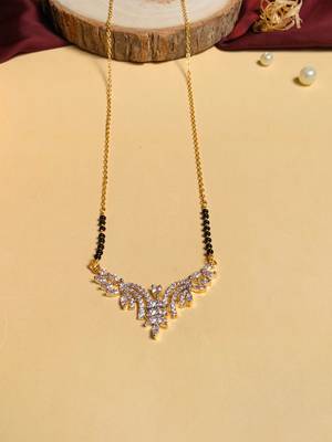 Latest gold plated american diamond mangalsutra 5