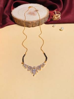 Latest gold plated american diamond mangalsutra 7