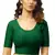 Bottel Green Cotton Lycra Fully Stretchable Round Neck Readymade Blouse With Half Sleeve
