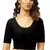 Black Cotton Lycra Fully Stretchable Round Neck Readymade Blouse With Half Sleeve