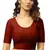Maroon Cotton Lycra Fully Stretchable Round Neck Readymade Blouse With Half Sleeve