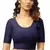 Navy Blue Cotton Lycra Fully Stretchable Round Neck Readymade Blouse With Half Sleeve