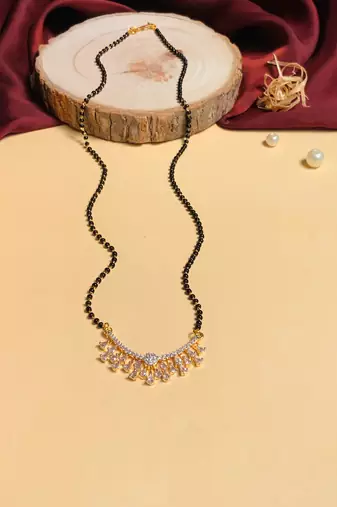Latest gold plated american diamond mangalsutra