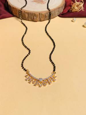 Latest gold plated american diamond mangalsutra 2