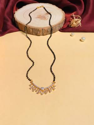 Latest gold plated american diamond mangalsutra 5