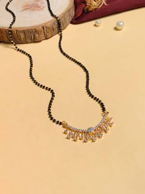 Latest gold plated american diamond mangalsutra 6