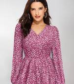 Keri perry women's light pink  muslin floral peplum western top