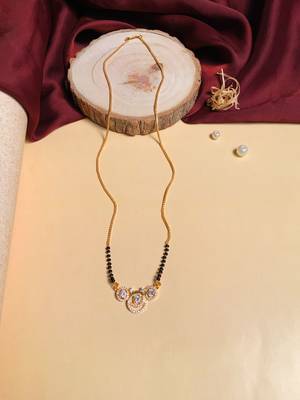 Latest gold plated american diamond mangalsutra 1