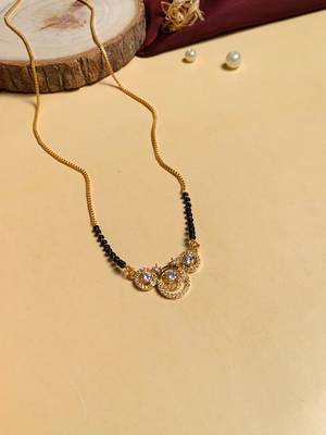 Latest gold plated american diamond mangalsutra 4