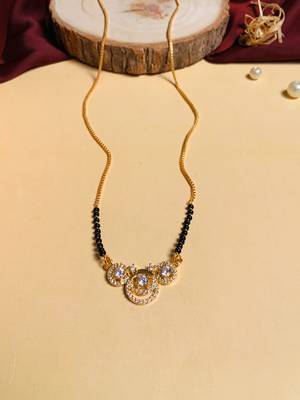 Latest gold plated american diamond mangalsutra 6