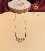 Latest gold plated american diamond mangalsutra