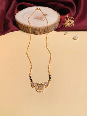 Latest gold plated american diamond mangalsutra 2