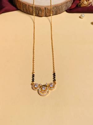 Latest gold plated american diamond mangalsutra 7