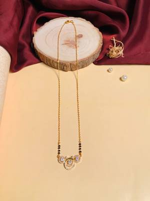 Latest gold plated american diamond mangalsutra 9