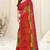 Multicolor georgette badhni / bandhej print / ston work lace border saree with unstitched blouse piece